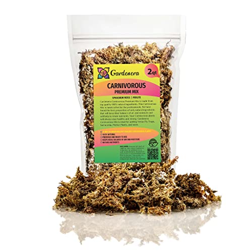 Sphagnum Moss Potting Mix for Carnivorous Plants, Moss and Perlite Blend for Potting Venus Fly Traps, Sarracenia, Pitcher Plants - 75% Sphagnum Moss + 25% Perlite - Made in USA - 4 Quart - size: 4 Quart Bag, style: Carnivorous Plant Soilless Mix
