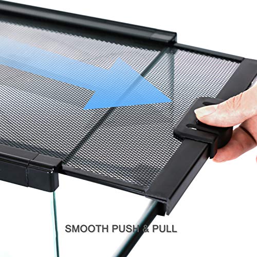 REPTI ZOO Full Glass 15 Gallon Reptile Tank, Medium Reptile Terrarium for Gecko Hermit Crab Hognose Snake etc, Top Screen Ventilation & Feeding - size: 20"W X 12"D X 14"H (15 Gallon)