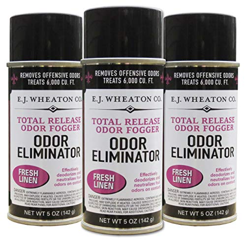 Odor Eliminator, Total Release Odor Fogger, 3 Pack, Effectively Deodorizes and Neutralizes Foul Odors on Contact, Fresh Linen (5 OZ)