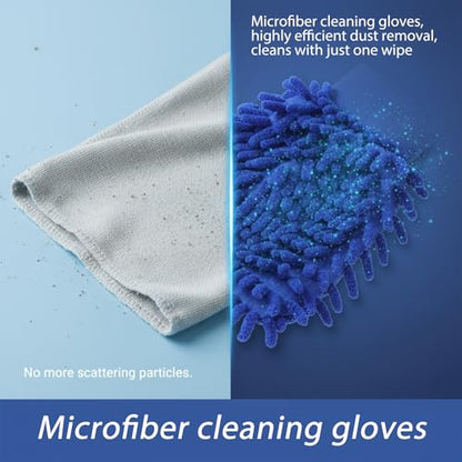 6 Pcs Microfiber Dusting Gloves, Plant Gloves Dusting Reusable Washable Plant Cleaning Glove for Plants, Cars, Blinds, Windows