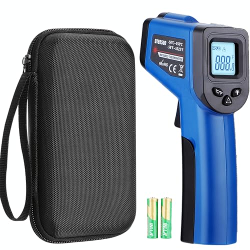 Infrared Thermometer Gun for Griddle, Digital Laser Temperature Thermometer | -58℉~1022℉ IR Thermometer Gun for Blackstone Pizza Oven Deep Frying Other Daily Uses with Hard Carrying Case (NOT for Human) - color: Blue