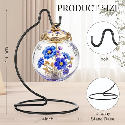 Lemecima Ornament Display Stand Holder Hanger Stands Glass Ball Ornament Holder Metal Iron Hanging Hanger for Display Terrarium Air Plant(20 Pcs)