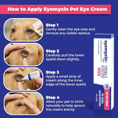 EYEMYCIN Pet Eye Health for Dogs, Cats, Cattle, Sheep, Horses, Birds and Puppies, Kitten (1 Pack) - size: 1 PACK