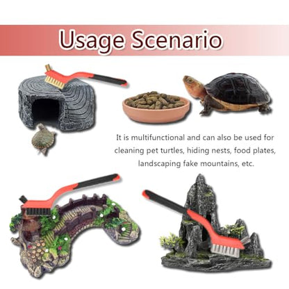 3 Pcs Turtle Cleaning Brush, Remove Aquatic Mud, Dirt, & Contaminants from Tortoises Shells, Aquarium Brush for Cleaning Turtle, Reptile Food Dish