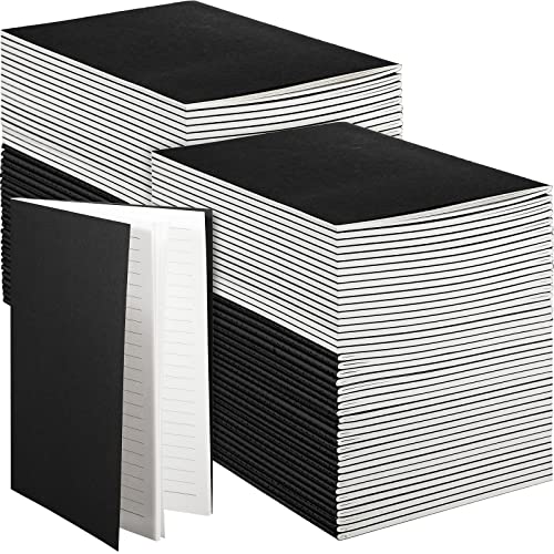 100 Pcs Journals Notebooks Bulk - Kraft Softcover A5 Small Notebooks 5.5 Inch x 8.3 Inch Notepads with 60 Page 30 Sheet for Writing Sketch Travel Office Supplies(Black,Lined) - color: Black, style: Lined