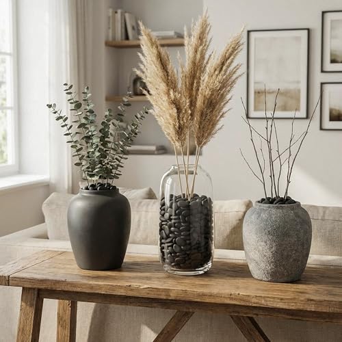 Royal Imports River Rocks, Aquarium Gravel – Black 0.5"- 0.75" - 1 lb | Decorative Ornamental Vase Filler Pebbles for Potted Plants, Terrariums, Vases, Succulents, Fish Tank Gravel, DIY & Crafting