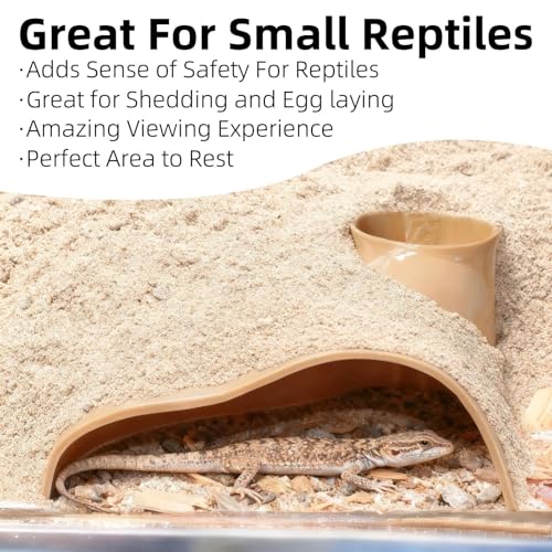 Reptile Underground Corner Cave Viewing Lizard Hideout | Reptile Hideout, Leopard Snake Gecko Hideout Habitat Tank Enrichment Reptile Decoration Accessories Toys Ornaments Supplies