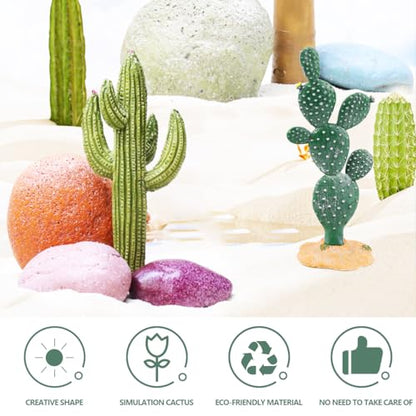 2Pcs Reptile Cactus Plants Terrarium Decoration Faux Reptile Terrarium Cactus Plant Landscape Decoration for Turtle Lizard