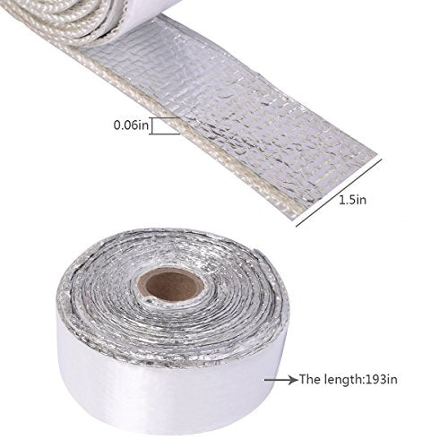 Heat Shield tape, Self-Adhesive Heat Reflective Tape Roll, Adhesive Backed Heat Barrier for Car, Truck, Motorcycle (1.5"X 15') - color: White Heat Shield Tape *1