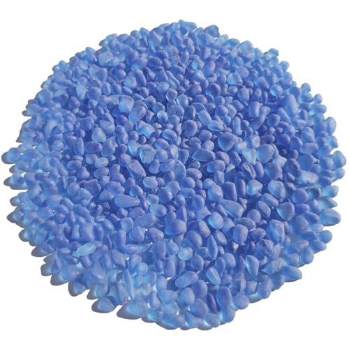QYGL Sea Glass Stones - 0.9LB Dark Blue Frosted Glass Pebbles Gemstones | Perfect for Aquarium Rocks, Fish Tank Gravel, Vase Fillers, DIY Crafts, and Home Decor - color: Dark Blue