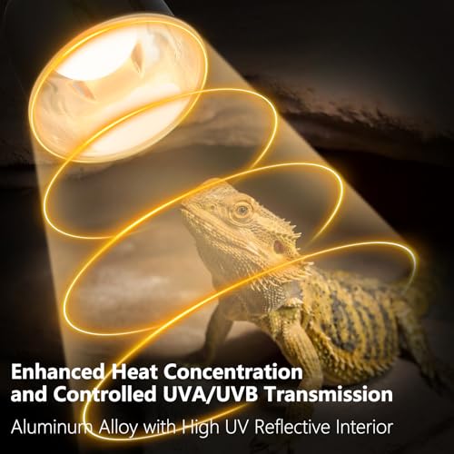 Reptile Light Fixture 5.5 inch Deep Dome with Switch, Optical Reflecting Cover for UVB/UVA Basking Bulbs & Ceramic Heat Emitters - style: Deep Dome (Max 150W)