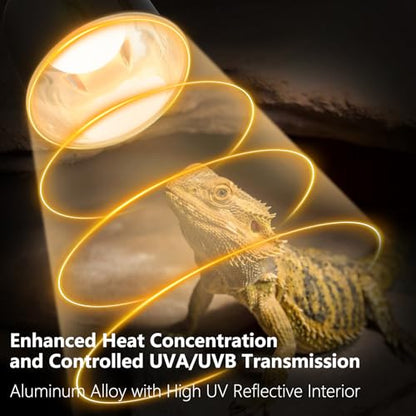 Reptile Light Fixture 5.5 inch Deep Dome with Switch, Optical Reflecting Cover for UVB/UVA Basking Bulbs & Ceramic Heat Emitters - style: Deep Dome (Max 150W)