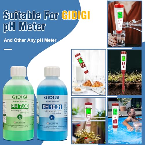 pH Meter Calibration Buffer Includes pH 7.00, 10.01 and Storage Solution | Calibration Buffer 250ml*2,Probe KCL Storage 30ml*1, pH Meter Accessories - color: Blue