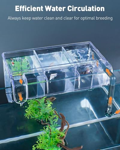 Pawfly Aquarium Breeding Box Fish Tank Hatchery Incubator Acrylic Breeder Box for Aggressive Fish Guppy