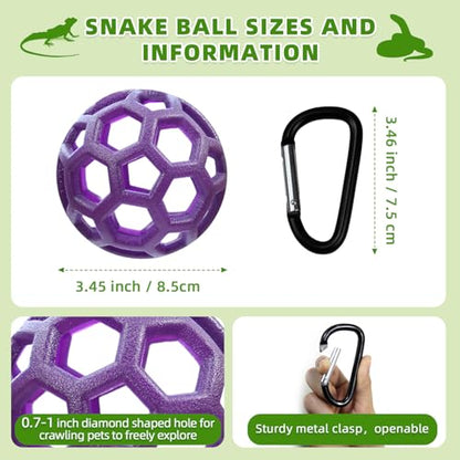 Slim Snake Climbing Accessories Reptile Climbing Ball, Jungle Gym Ball for Small Ball Python Playground Climbing, Snake Enrichment Exercise Snake Balls (Purple) - color: Purple