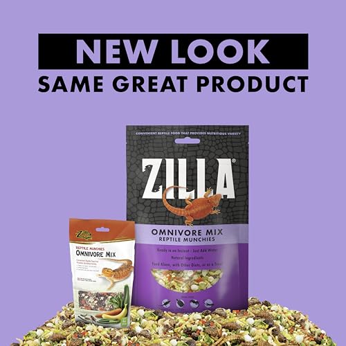 Zilla Reptile Munchies, Omnivore Mix, Dehydrated and Sun Dried Vegetables and Insects, 4 Ounces | Dehydrated and Sun Dried Vegetables and Insects