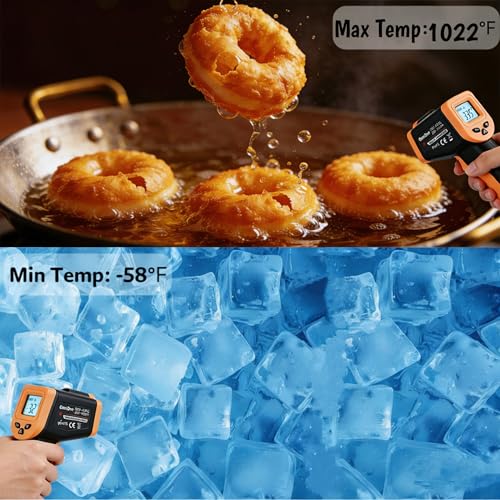 Blackstone Infrared Thermometer Gun for Cooking, Pizza Oven Thermometer | IR Temperature Gun for Griddle Cast Iron, -58℉~1022℉ Non Contact Heat Gun for Surface with Hard Carrying Bag (NOT for Human)