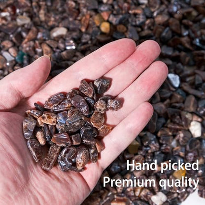 Garnet Crystal Chips Bulk 2lbs, 1000+ Pieces, 8-15mm Natural Gemstones - color: Garnet, size: 2LB