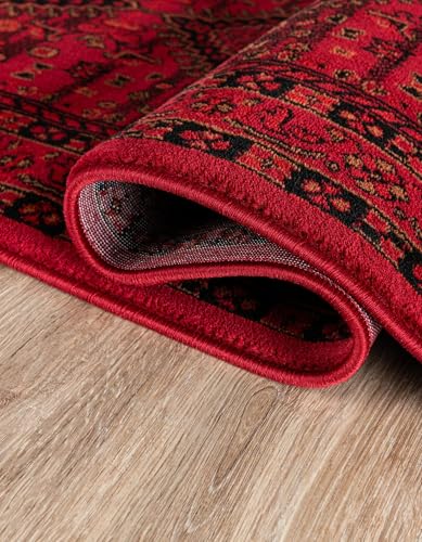 Unique Loom Tekke Collection Area Rug - Sheibani (5' 3" x 8' Rectangle, Red/ Black) - size: 5'3" x 8' (Rectangular)