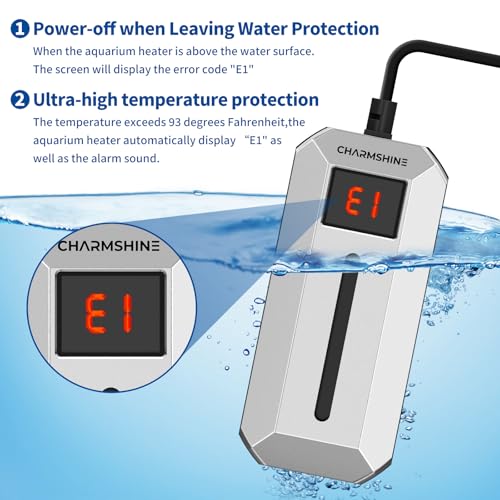 Submersible Aquarium Heater with LED Digital Display 200W Fish Tank Heater for 23-27 Gallon Freshwater Saltwater Tank, Auto Thermostat Overheat Protection(Not Suitable for Low-Water Turtle Tanks)