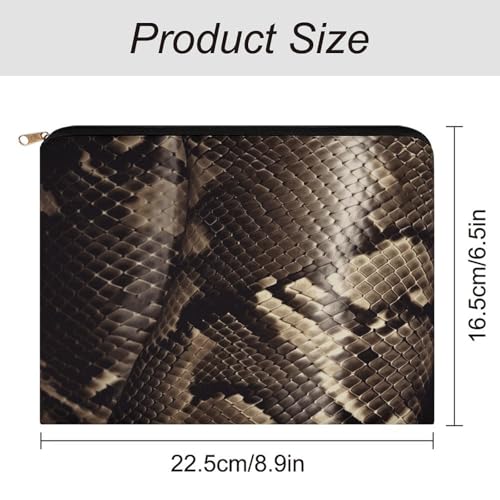 Snake Skin Makeup Bag for Women, Cosmetic Bag Portable with Zipper, Travel Toiletry Bag for Cosmetics Makeup Brushes