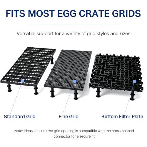 LINLAN 70Pcs Aquarium Grid Support Feet,Fish Tank Divider Riser Legs,Egg Crate Brackets for DIY Filtration and Bottom Protection in Aquascaping