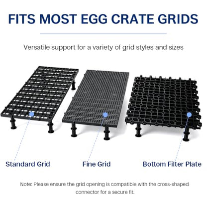 LINLAN 70Pcs Aquarium Grid Support Feet,Fish Tank Divider Riser Legs,Egg Crate Brackets for DIY Filtration and Bottom Protection in Aquascaping