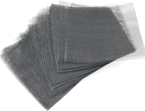 100 Pcs 4x4 Inch Plastic Mesh Screen for Plant Pots - Black Drainage Hole Covers for Succulents, Flowers & Planters - Bonsai Soil Mesh Pad Prevents Erosion, Adjustable Cut-to-Size Planter Liner