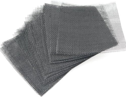 100 Pcs 4x4 Inch Plastic Mesh Screen for Plant Pots - Black Drainage Hole Covers for Succulents, Flowers & Planters - Bonsai Soil Mesh Pad Prevents Erosion, Adjustable Cut-to-Size Planter Liner