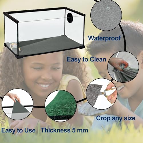 Reptile Carpet Terrarium Liner Bedding Substrate Sand Mat for Cage Lizard Bearded Dragon Gecko Snake Tortoise 48" x 18" (Grey) - color: Grey