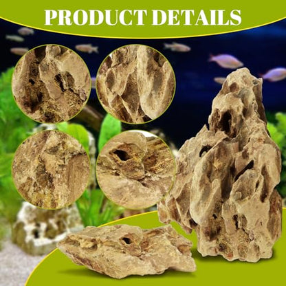 VOKOY 2.5lb Natural Dragon Stones, Aquarium Rocks Decoration Aquascaping Stone Landscaping Model for Fish Tank Decor Terrariums Paludariums Reptile Enclosures Gardens, 2-4 inches