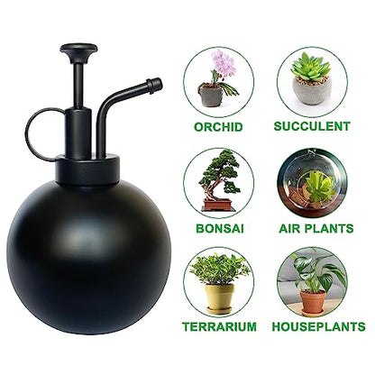 Stainless Steel Plant Sprayer, Small Watering Can, Modern Gardening Tool for Indoor Potted Plants - color: 17oz/matte black