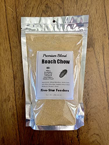 1 lb. Roach & Cricket Chow – Balanced Protein, Calcium-Fortified Diet by Five-Star Feeders – Resealable Mylar Bag - size: 1 Pound (Pack of 1), style: Resealable Mylar Bag