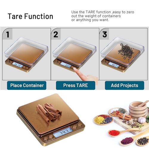 Fuzion Digital Scale .01 Gram Accuracy, 500g Small Kitchen Food Scales | 2 Trays Included for Jewelry, Gold, Herb, Powder, Spice, Coffee, Coin - Weight Gram and Oz - color: Ombré Gold-Pink
