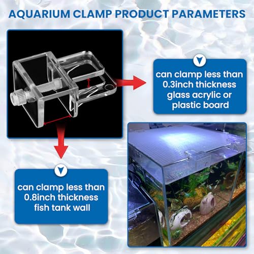 NestBasics 6pcs Aquarium lid Clips Fish Tank top Cover lid Support Holder Clip for Rimless or Rim Fish Tank