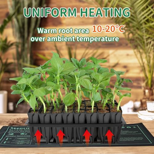 Seedling Heat Mat 6 Pack Durable Waterproof Plant Heating Pad 10"x 20.75" for Germination, Indoor Gardening, Greenhouse - size: 6 PACK