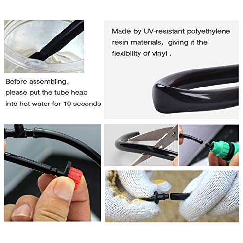 MIXC 100ft 1/4 inch Blank Distribution Tubing Drip Irrigation Hose Garden Watering Tube Line - size: 100FT