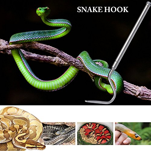 24 Inch Snake Hook Extendable Stainless Steel Handing Tool Reptile Grabber Snake Catcher