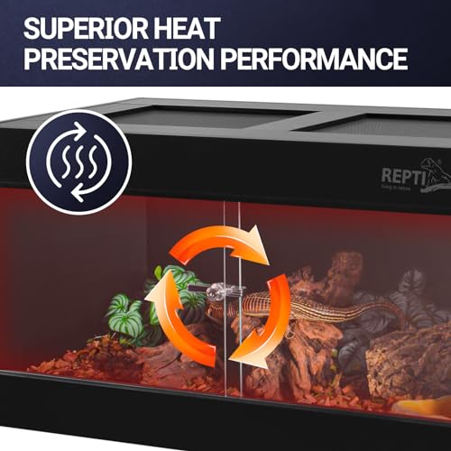 REPTI ZOO 50 Gallon PVC Reptile Enclosure, 36x18x18 inch Reptile Tank for Ball Python Bearded Dragon Snake Gecko, Reptile Terrarium Lounge Habitat with Glass Sliding Door & Top Screen Ventilation - style: 36x18x18"