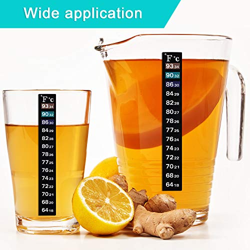 BBTO 20 Pieces Stick on Temperature Strip Adhesive Thermometer Sticker Aquarium Thermometer Sticker in Degree Fahrenheit and Celsius Display for Fish Tank and Aquarium