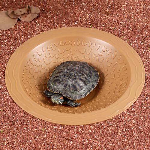 Turtles Soaking Bowl Bathtub Water Pool Feeding Watering for Lizards Frogs and Terrariums Pet Habitat Accessories Reptiles Amphibians Water Bowl - color: marble color