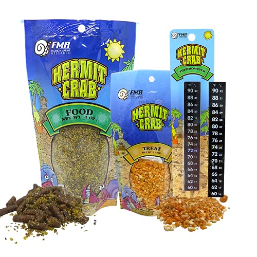 Needzo DIY Hermit Crab Habitat Starter Kit with Calci Food Blocks, Choya Wood, Coral Pieces, Large Coconut Hut, Crossing Bridge, Thermometer, Food & Treat Pouch, All in One Pet Supplies, 10 Items