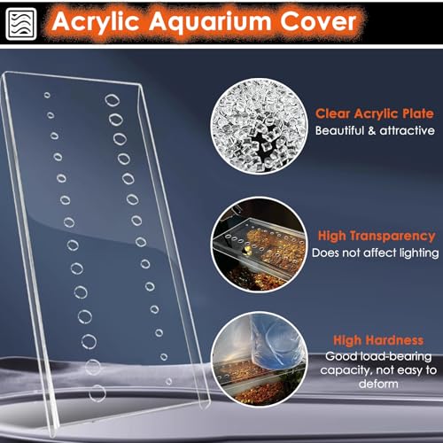 LZMZMQ Cat Proof Fish Tank Lid, Clear Acrylic Aquarium Cuttable Cover with Fresh Air Hole, Custom Terrarium Jumping Proof Hood, Avoid Cat Catching Fish(L12xW12in/30.5x30.5cm) - size: L12xW12in/30.5x30.5cm