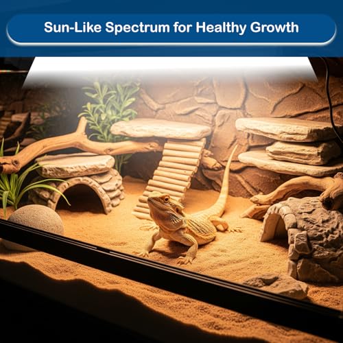 T5 UVB Reptile Light Bulb – 2-Pack 24W High-Output 10.0 UVB Bulbs for Bearded Dragons, Turtles & Lizards – Liner UVA/UVB Lighting for Basking & Vitamin D3 Synthesis - size: UVB10.0 24W T5 Bulb ONLY