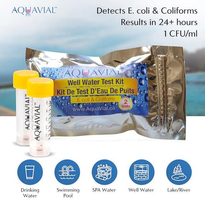 Water Testing Kit 2 Pack - E Coli and Coliform Test for Drinking, Pool, Pond, Lake, Well Quality - Bacteria Tester