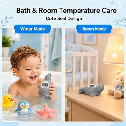 Doli Yearning Baby Bath Thermometer Baby Safety Water Thermometer for Kids | ±1℉ Accuracy; Long Battery Life; BPA-Free; Rapid Response - color: Grey