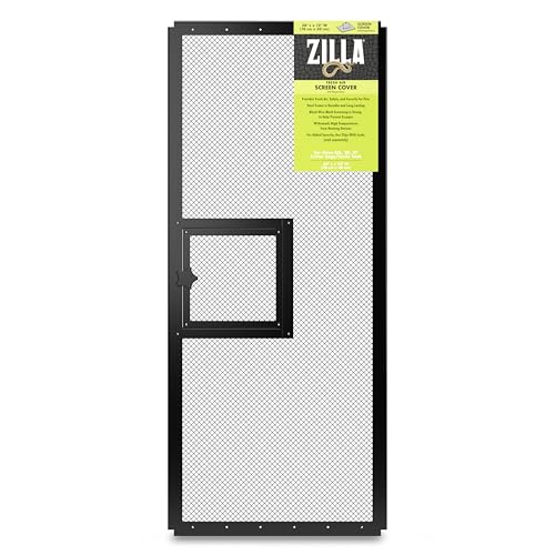 Zilla Pet Reptile Terrarium Fresh Air Screen Cover with Hinged Door 30" x 12" - size: 30" x 12"
