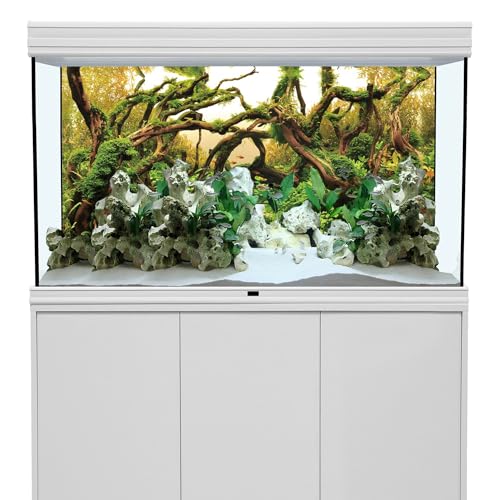 AWERT 30x12 inches Aquarium Background Branches Aquarium Background Aquatic Plant River Bed & Lake Fish Tank Background Vinyl Background - size: 30x12in/75x30cm