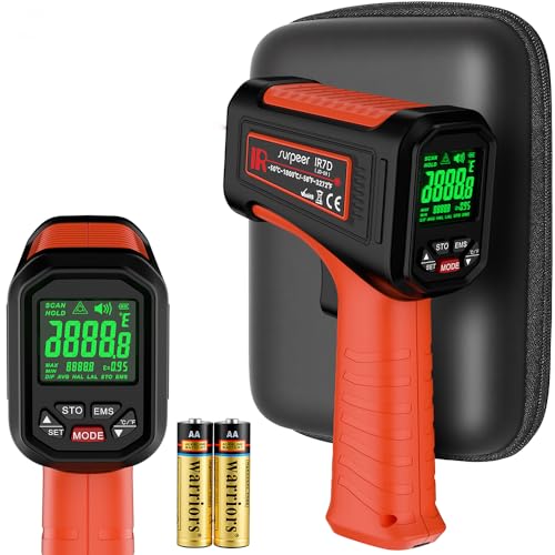 -58℉~3272℉ Infrared Thermometer IR Gun, High-Temp Digital Temperature Gun, 50:1 Non-Contact Pyrometer for Kiln, Forge, Furnace, Engine, HVAC & Industrial Applications - color: -58°F to 3272°F
