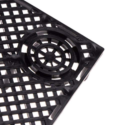 POPETPOP Black Aquarium Divider Trays Fish Tank Bottom Plate Grid Isolate Board Divider- Aquarium Divider Tray PVC Splicing Clapboard Bottom (Black) PVC Splicing Aquarium Accessory - size: 10pcs